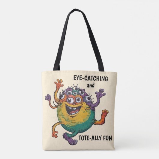 dansend monster tote bag (Achterkant)