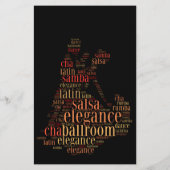 Dansend paar als woordwolk ontwerp flyer (Achterkant)