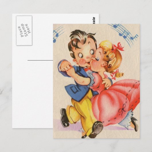 Dansend paar briefkaart (Voorkant / Achterkant)