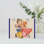 Dansend paar briefkaart (Staand voorkant)