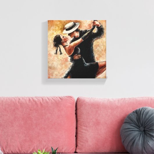 Dansend paar canvas afdruk (Insitu (Woonkamer))