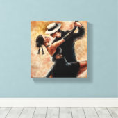 Dansend paar canvas afdruk (Insitu (Houten vloer))