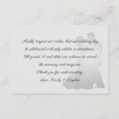 Dansend paar Geen Kinder bruiloft bericht grijs Informatiekaartje (Voorkant)