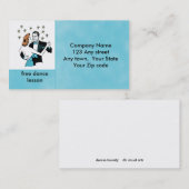 Dansend paar in retro-stijl studio of clubkaart visitekaartje (Voorkant / Achterkant)