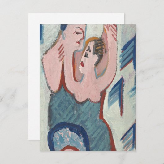 Dansend paar moderne kunst briefkaart (Voorkant / Achterkant)