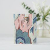 Dansend paar moderne kunst briefkaart (Staand voorkant)