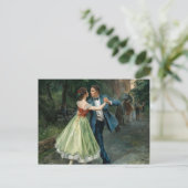 Dansend paar op straat, elegant briefkaart (Staand voorkant)