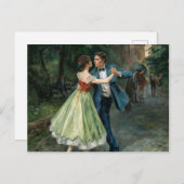 Dansend paar op straat, elegant briefkaart (Voorkant / Achterkant)