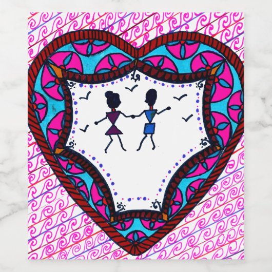 Dansend Paar Wijn Etiket (Enkel label)