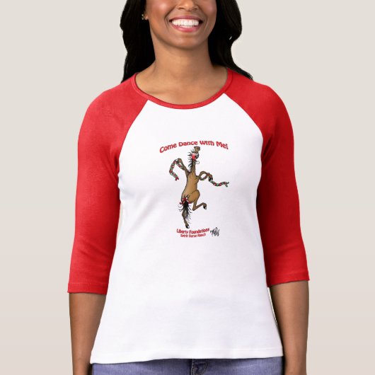 Dansend paardenkerstShirt! T-shirt (Voorkant)