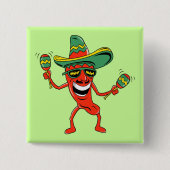 Dansend Pepper Cinco de Mayo Button (Voorkant)