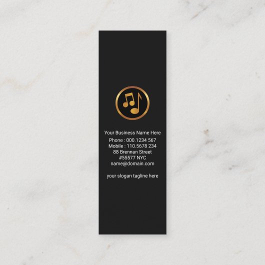 Dansend Piano Keys Music Teacher Mini Visitekaartje (Achterkant)