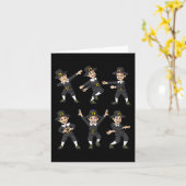 Dansend Pilgrim Thanksgiving Day Boys Girls Kind Kaart (Gele Bloem)