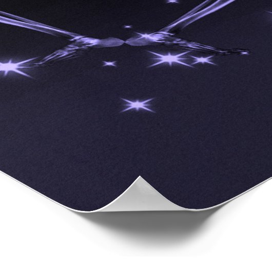 Dansend röntgenskelet - Paars Poster (Hoek)