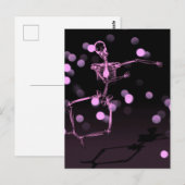 Dansend röntgenskelet - Roze Briefkaart (Voorkant / Achterkant)