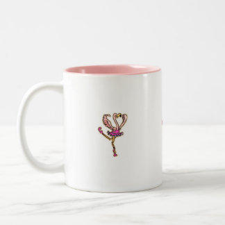 Dansend Roze Flamingo cup Tweekleurige Koffiemok