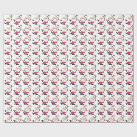 Dansend Santas Small Wrapping Paper Cadeaupapier (Vlak)
