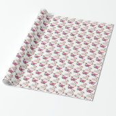 Dansend Santas Small Wrapping Paper Cadeaupapier (Uitgerold)