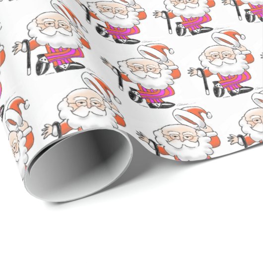 Dansend Santas Small Wrapping Paper Cadeaupapier (Rol Hoek)