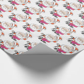 Dansend Santas Wrapping Paper Cadeaupapier (Hoek)