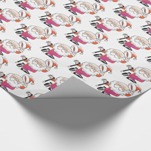 Dansend Santas Wrapping Paper Cadeaupapier (Hoek)