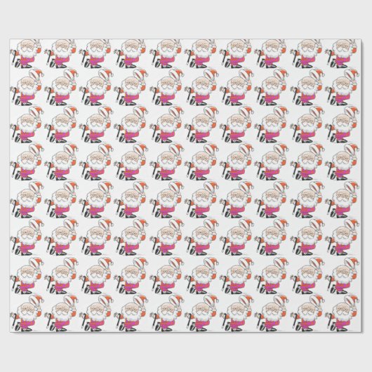 Dansend Santas Wrapping Paper Cadeaupapier (Vlak)
