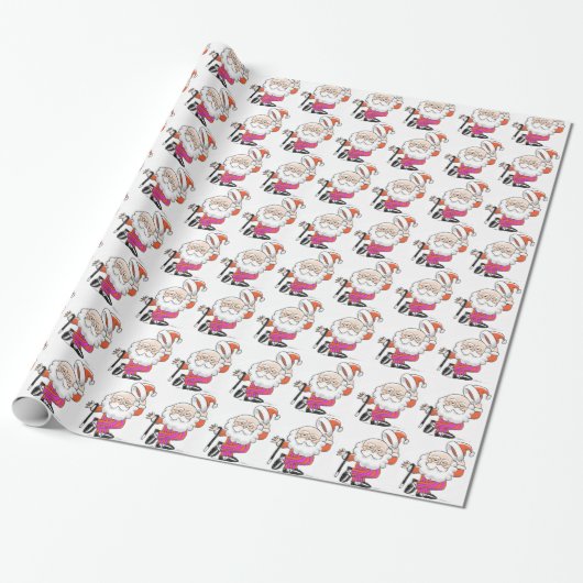 Dansend Santas Wrapping Paper Cadeaupapier (Uitgerold)