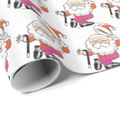 Dansend Santas Wrapping Paper Cadeaupapier (Rol Hoek)