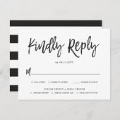 Dansend Script Bruiloft antwoord Kaart Maaltijdkeu (Voorkant / Achterkant)