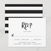 Dansend Script Bruiloft RSVP Maaltijd Keuze Kaartje (Voorkant / Achterkant)