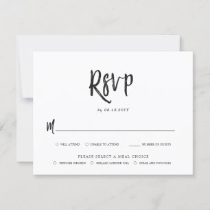Dansend Script Bruiloft RSVP Maaltijd Keuze Kaartje