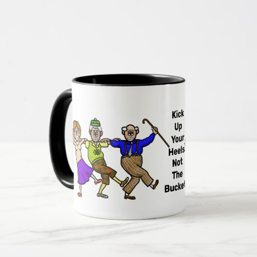 Dansend Senior Citizens Funny Mug Mok (Voorkant links)