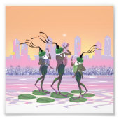 Dansend Singing Party Kikkers Foto Afdruk (Voorkant)