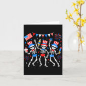 Dansend skelet 4 juli Amerika Amerikaans Kaart (Gele Bloem)