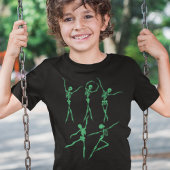 Dansend skelet ballet danser groen grappig spooky t-shirt