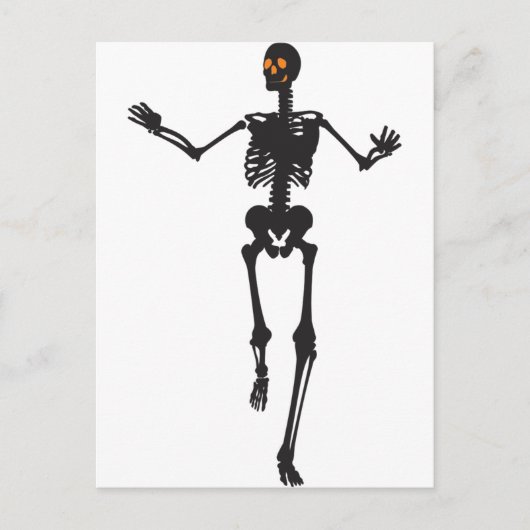 Dansend Skelet Briefkaart (Voorkant)