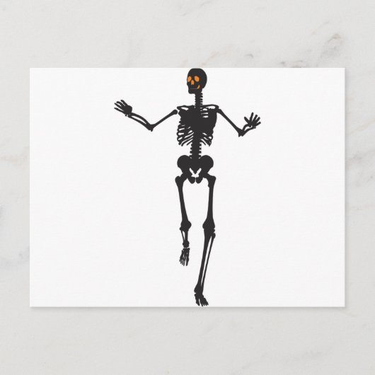 Dansend-skelet Briefkaart (Voorkant)
