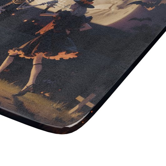 Dansend Skelet Decoratief Glas Snijplank (Hoek)