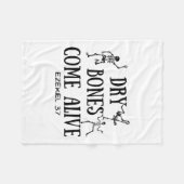 Dansend Skelet Droge Botten komen tot leven Bijbel Fleece Deken (Voorkant (Horizontaal))