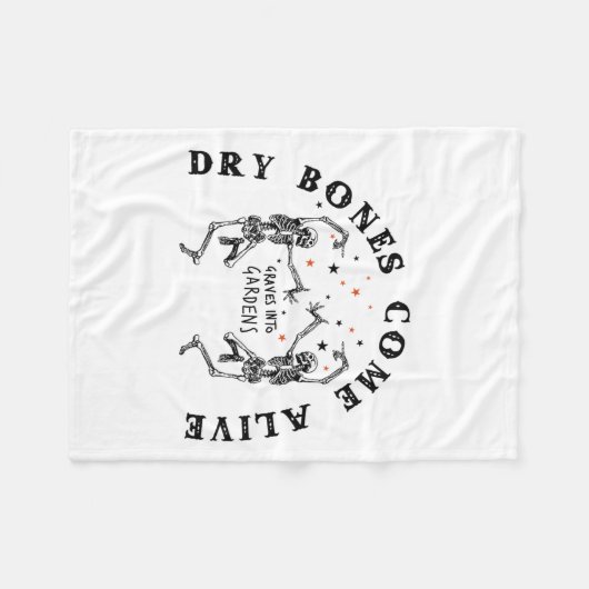 Dansend Skelet Droge Botten komen tot leven Bijbel Fleece Deken (Voorkant (Horizontaal))