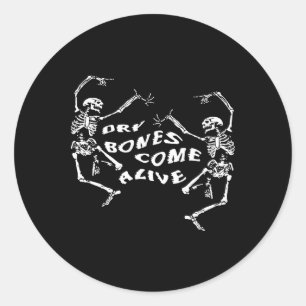 Dansend Skelet Droge Botten komen tot leven Bijbel Ronde Sticker