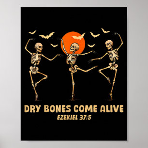 Dansend Skelet Droge Botten Komen tot Leven Christ Poster