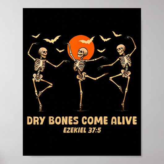 Dansend Skelet Droge Botten Komen tot Leven Christ Poster (Voorkant)