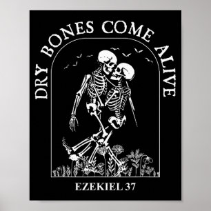 Dansend Skelet Droge Botten Komen tot Leven Christ Poster