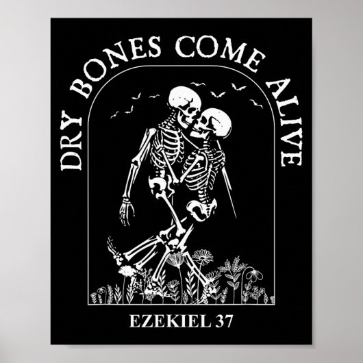 Dansend Skelet Droge Botten Komen tot Leven Christ Poster (Voorkant)