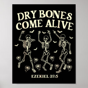 Dansend Skelet Droge Botten Komen tot Leven Christ Poster