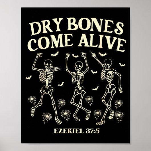 Dansend Skelet Droge Botten Komen tot Leven Christ Poster (Voorkant)