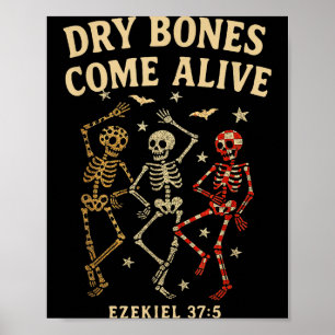 Dansend Skelet Droge Botten Komen tot Leven Christ Poster