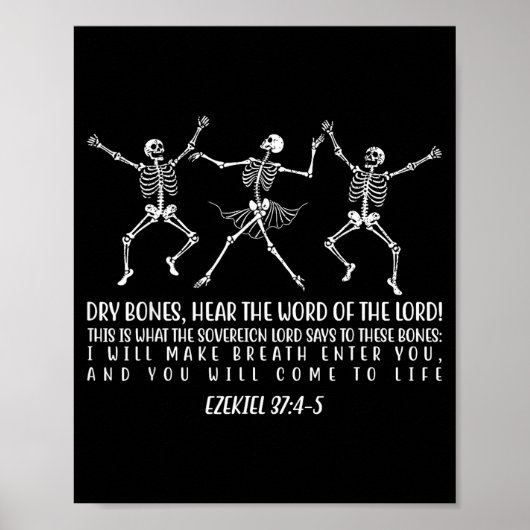 Dansend Skelet Droge Botten Komen tot Leven Christ Poster (Voorkant)