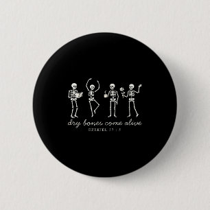 Dansend Skelet Droge Botten Komen tot Leven Christ Ronde Button 5,7 Cm